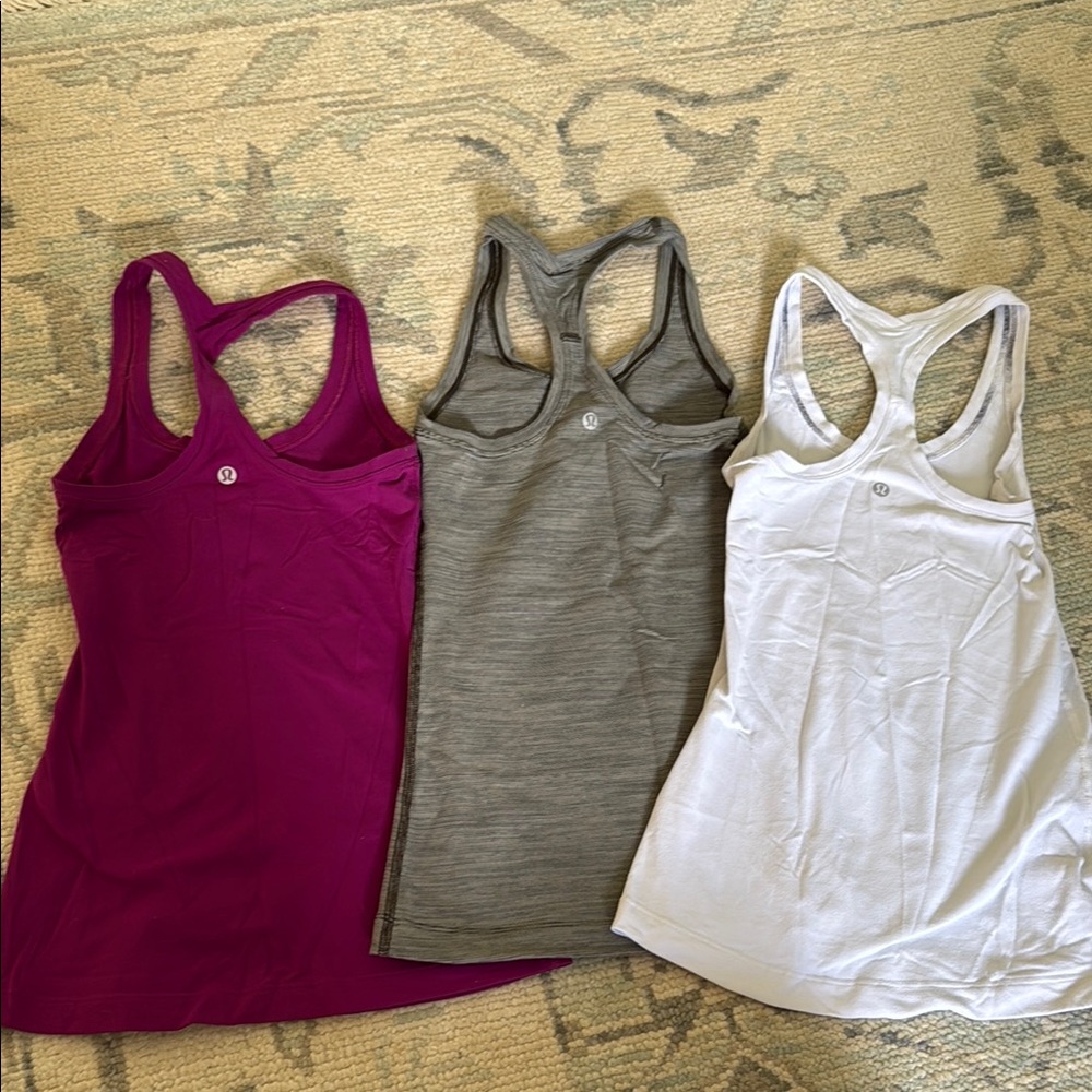 Lululemon cool racerback tanks size 2 set of 3